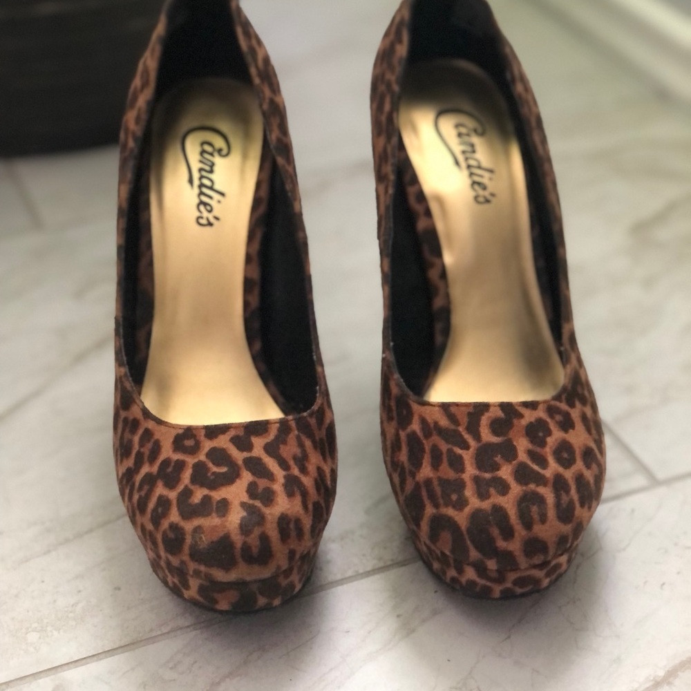 Candies Platform Leopard Heels